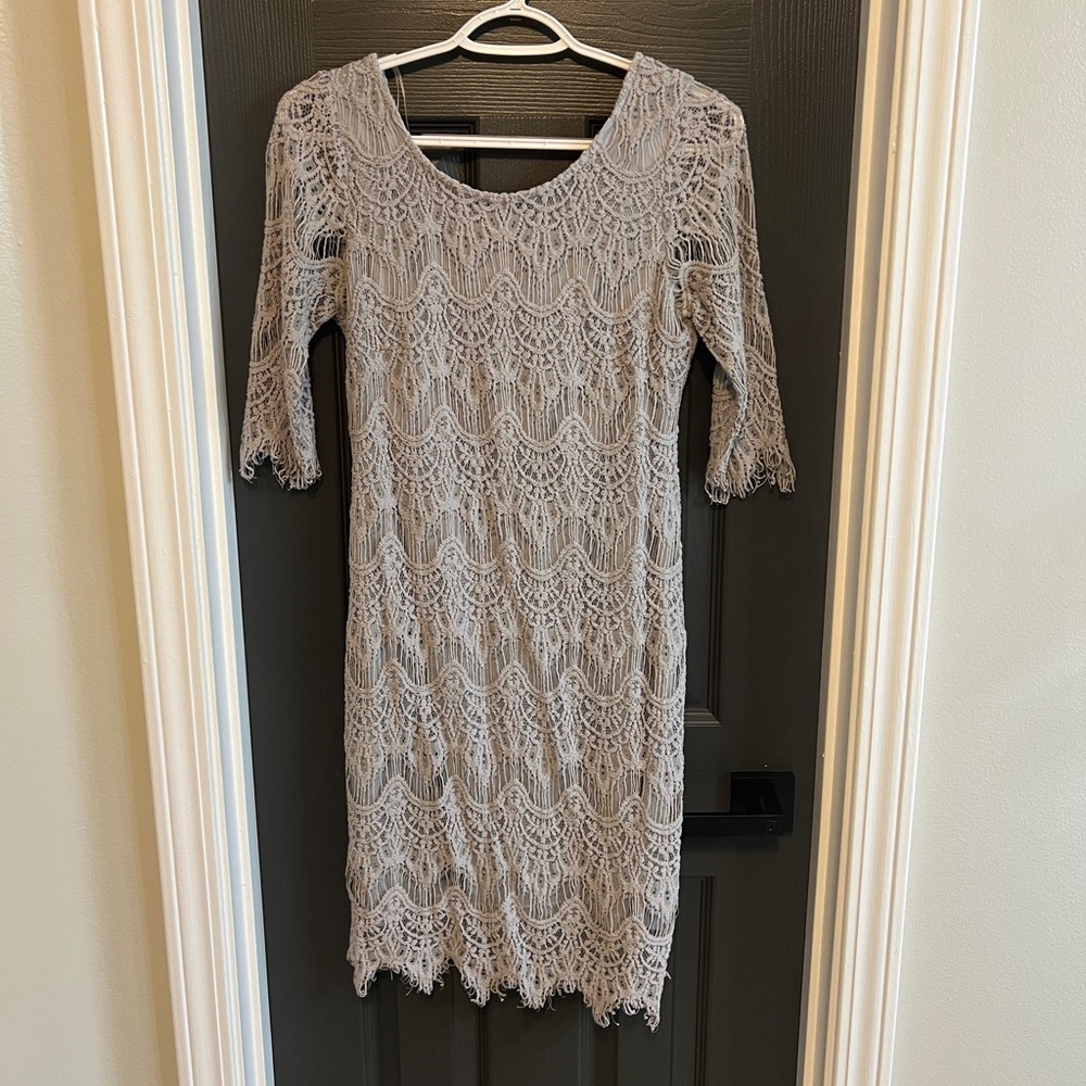 Elegant Lace Dress in Gray